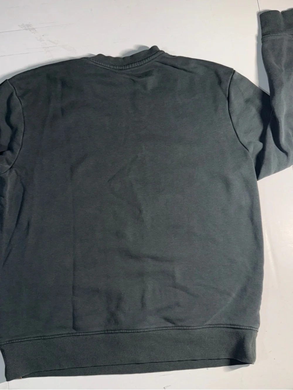 tentree Men's Crewneck Sweatshirt in green with Tan Patch